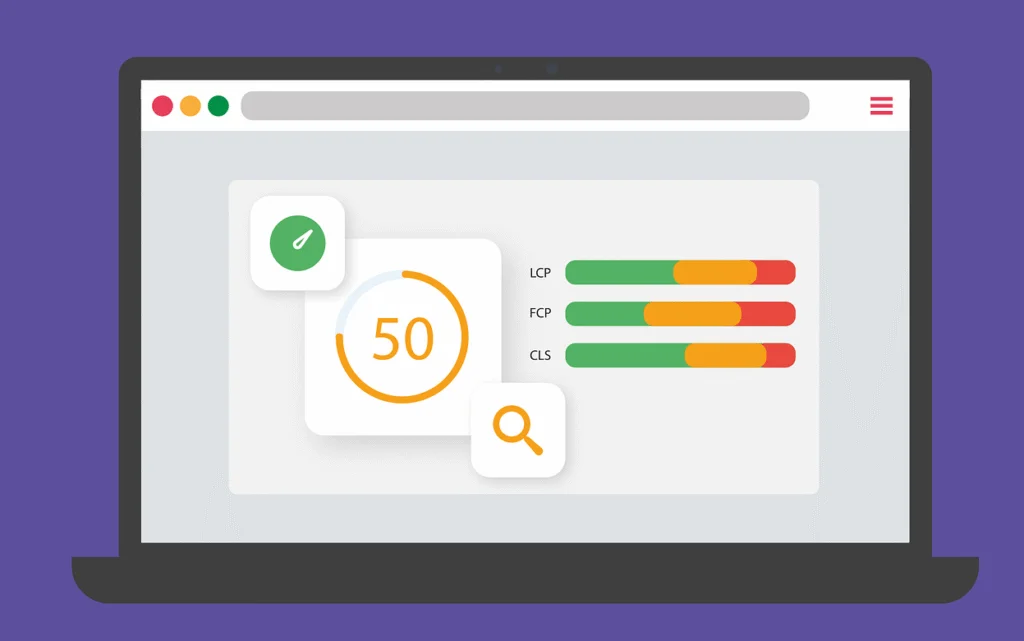 AI-driven website diagnostic showing low Core Web Vitals and Page Speed scores, emphasizing the need for technical intervention and a detailed audit.