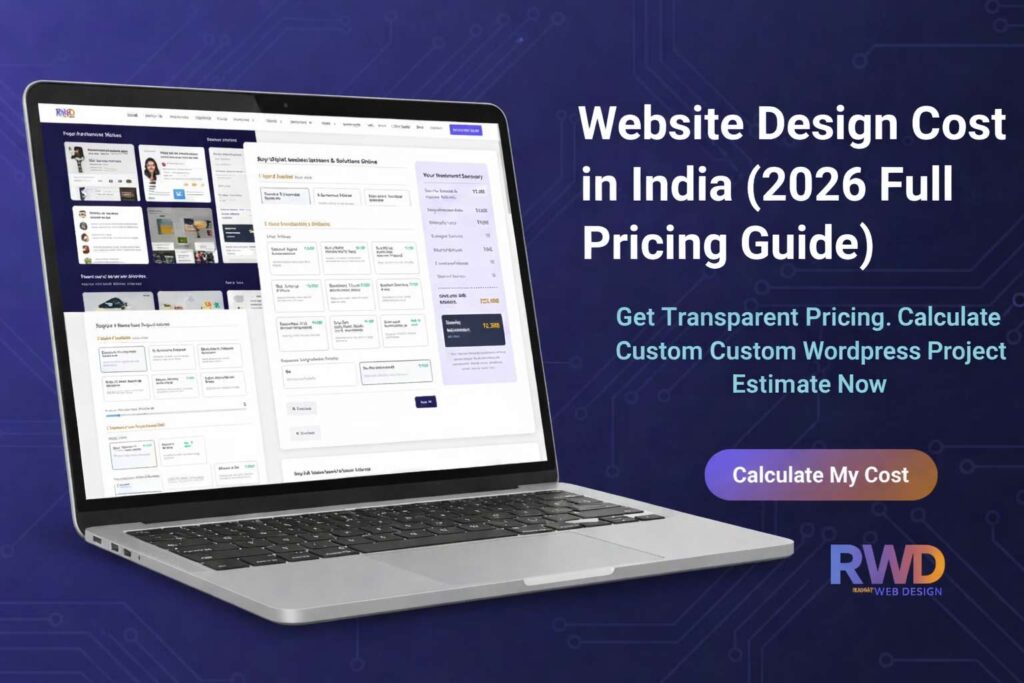 Website design cost in India 2026 pricing breakdown with WordPress and eCommerce comparison